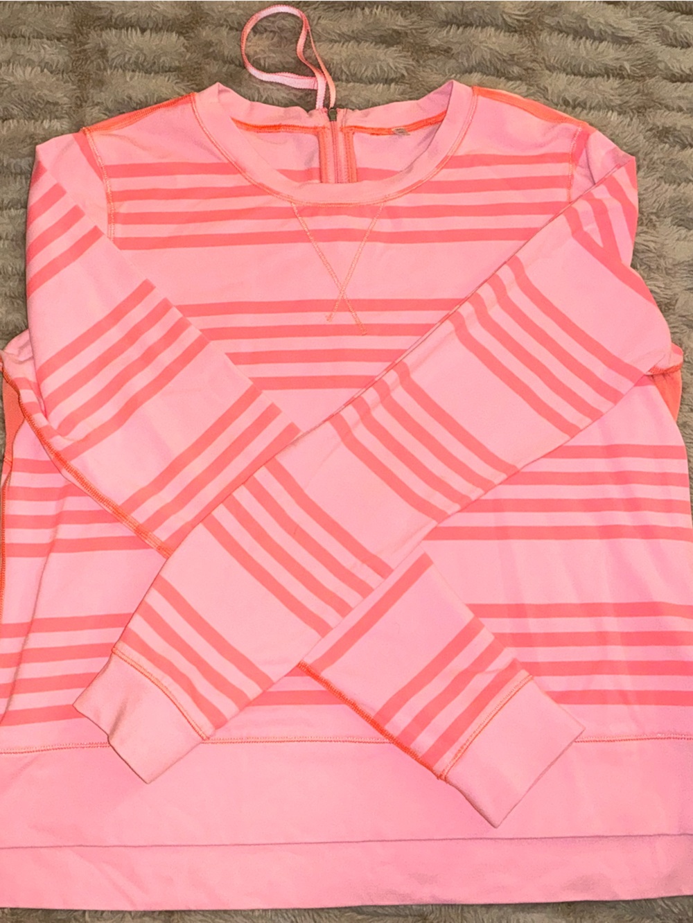 lululemon athletica Pink Striped Long Sleeve Tee